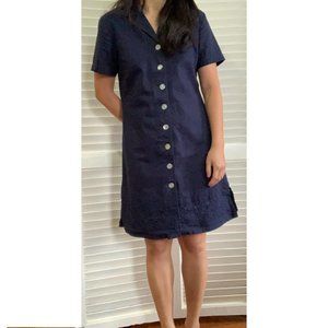 Vintage Linen and Cotton Dress with Embroidery